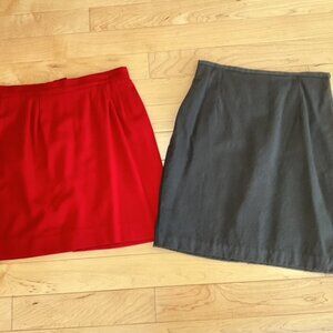 2 Wool Skirts Fully Lined Size 12